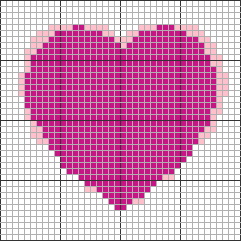 Heart sample image converted to a crochet color chart